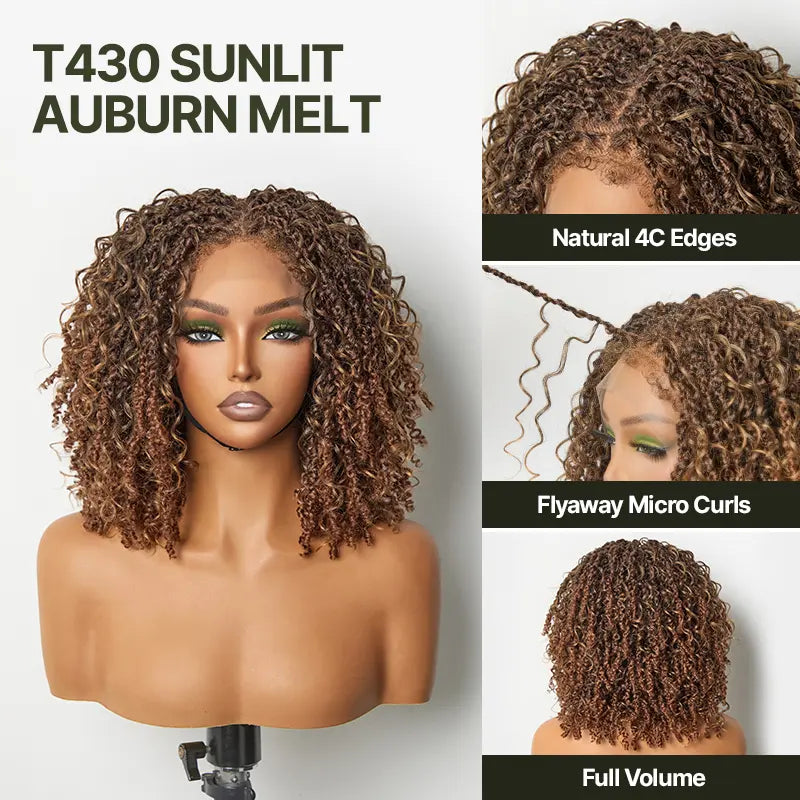 Frodio Veralux Fiber 12" Micro Twist Curly Wig 11x4 HD Lace Synthetic Dreadlock
