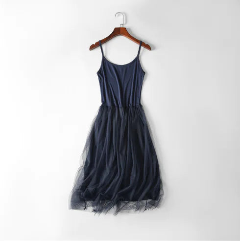 Summer Women’s Lace Layered Maxi Dress with Camisole
