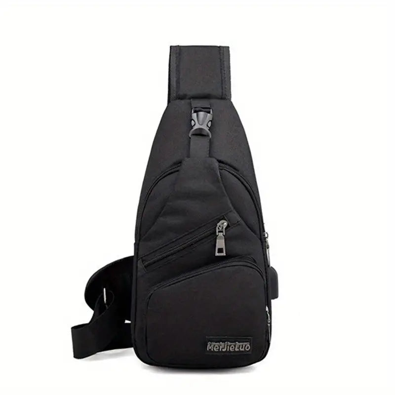 Trendy USB Men's Chest Bag and Casual Shoulder Backpack