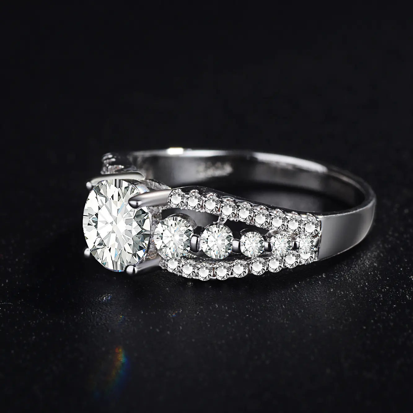 Trendy Women's Oversized Diamond Ring Jewelry