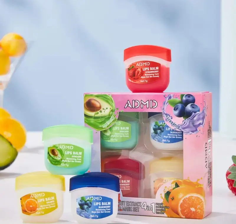 24/8/4pcs Multifruit Lip Mask Set – Moisturizing & Nourishing Care