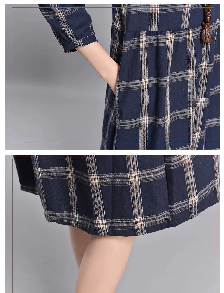 2020 Spring Fashionable Solid Color Plaid Dress