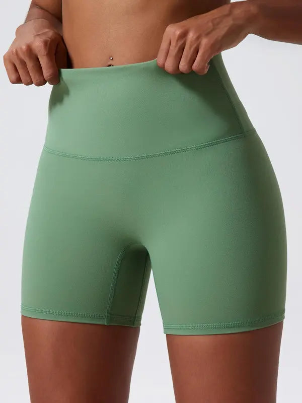 Sporty Women’s High Waist Skinny Gym Shorts – Stretch Sports Leggings