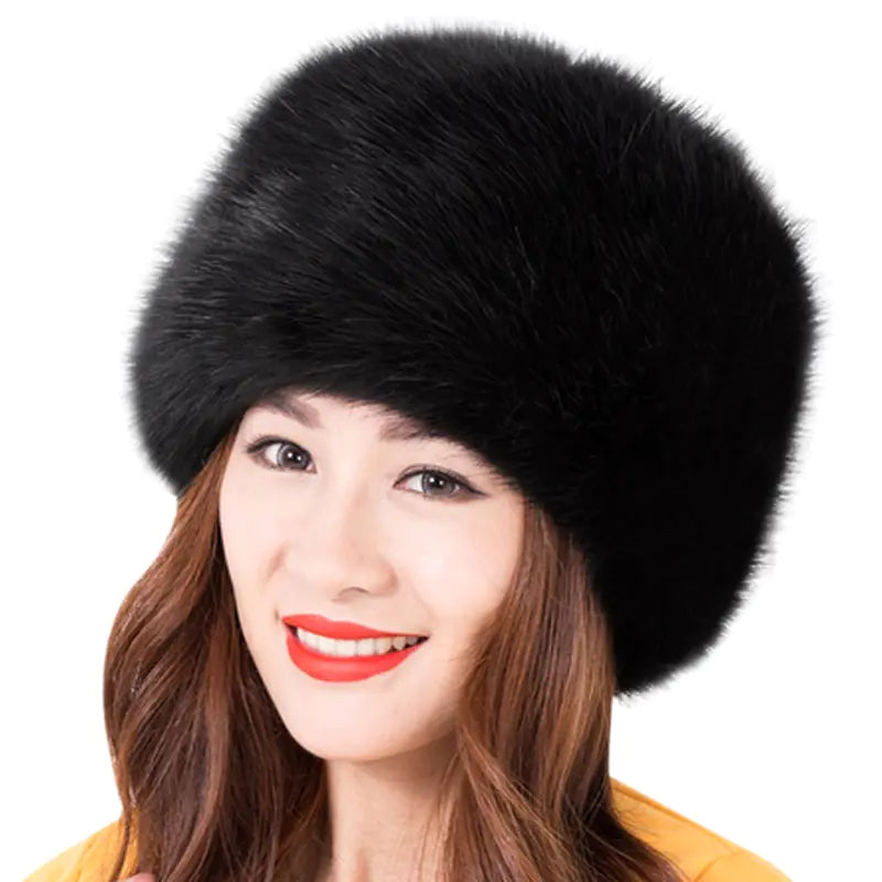 Faux Fur Fox Hat, Winter Hat, Snow Cap