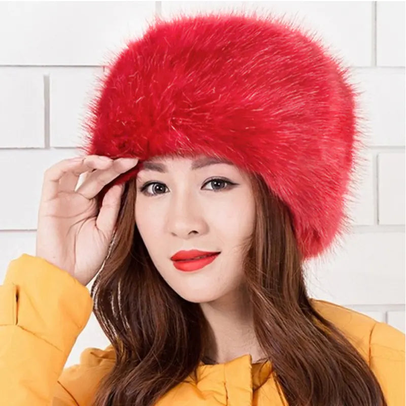 Faux Fur Fox Hat, Winter Hat, Snow Cap
