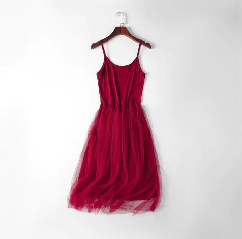 Summer Women’s Lace Layered Maxi Dress with Camisole