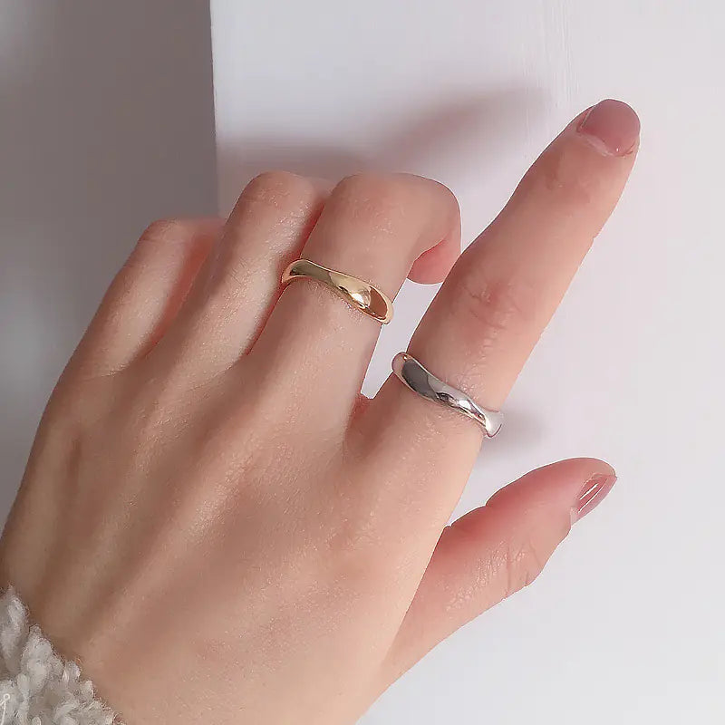 Vintage Wavy Adjustable S925 Silver Ring (Korean Style)