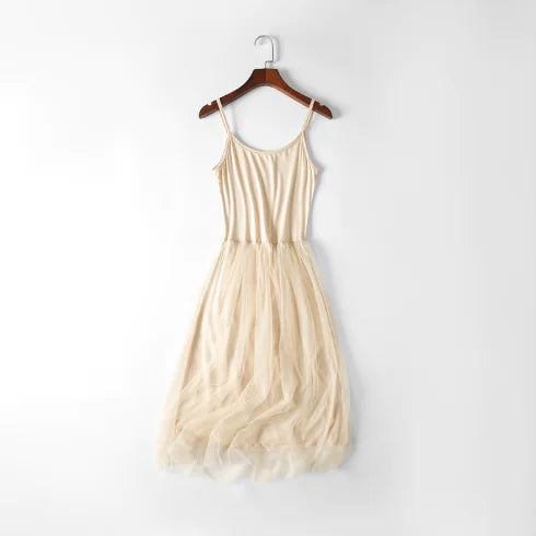 Summer Women’s Lace Layered Maxi Dress with Camisole