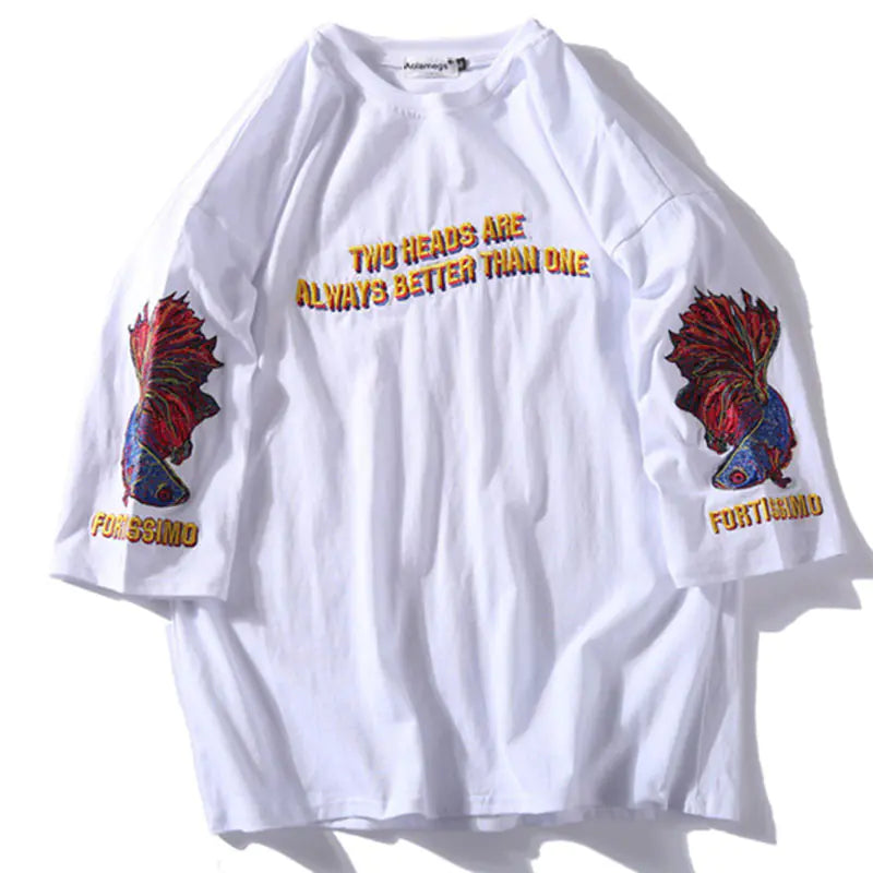 Spring Men's Student T-Shirt with Embroidery (Couples)