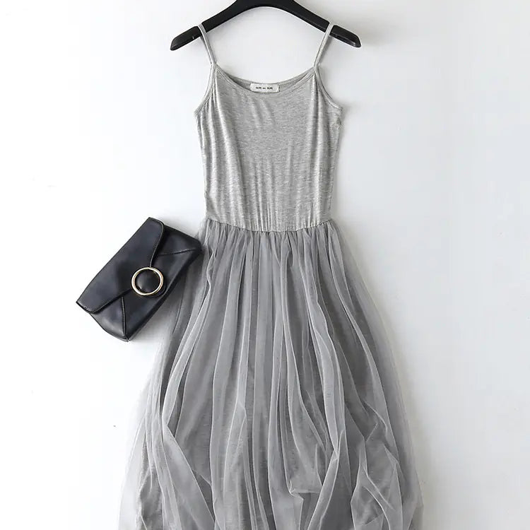 Summer Women’s Lace Layered Maxi Dress with Camisole