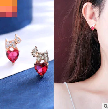 2020 Trendy Full Rhinestone Dog Earrings