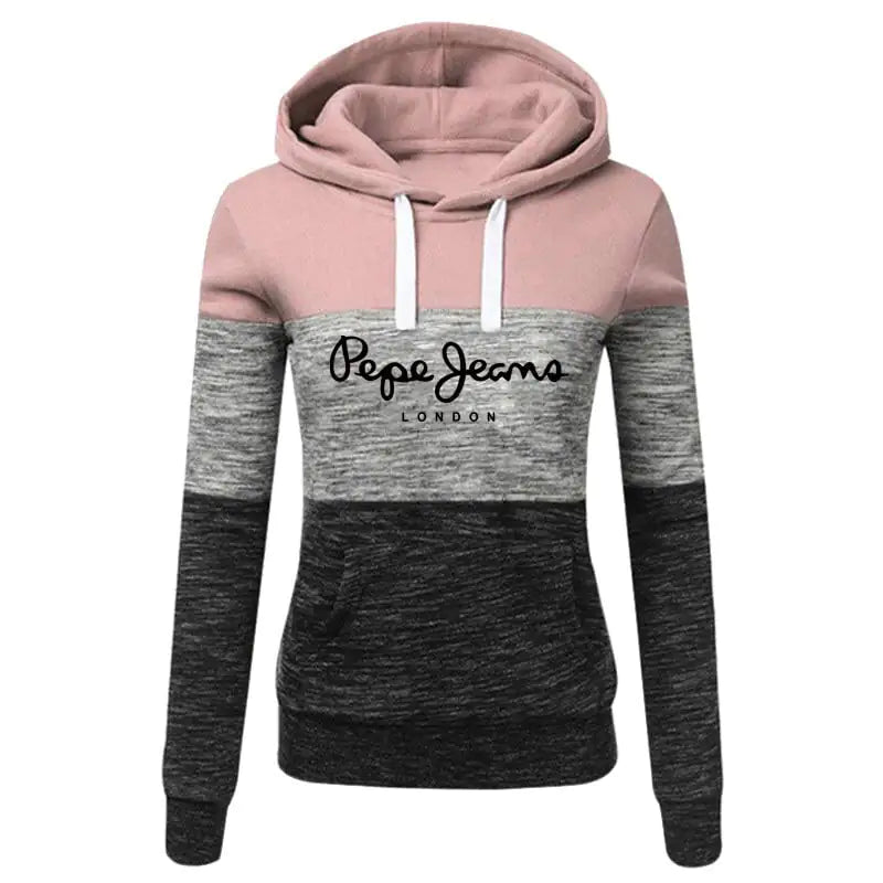 Stitched Print Women's Hoodie Sweater