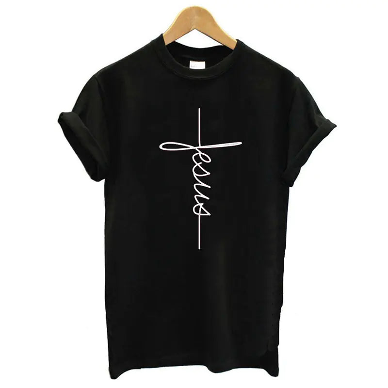 2019 Summer Plus Size Casual Letter Print Cotton T-Shirt