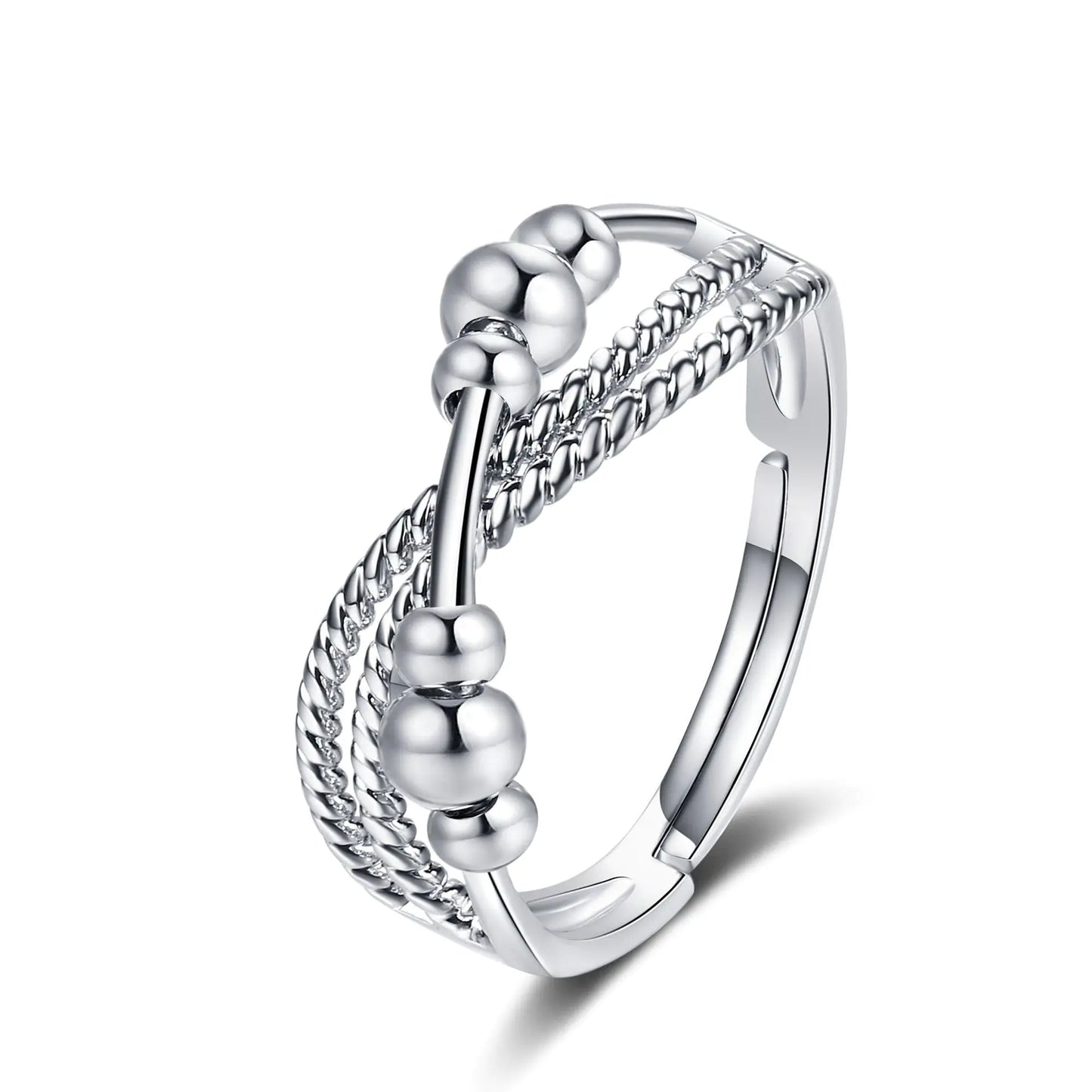 Polka Dot Copper Bead Spinning Ring for Anxiety Relief