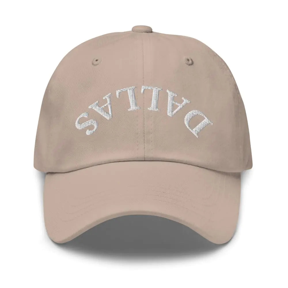 Generic Upside Down Dallas Cap Upside Down Dallas Dad Hat Dallas Dad Hat Inverted Dallas Embroidered Hat Dad Hat Stone