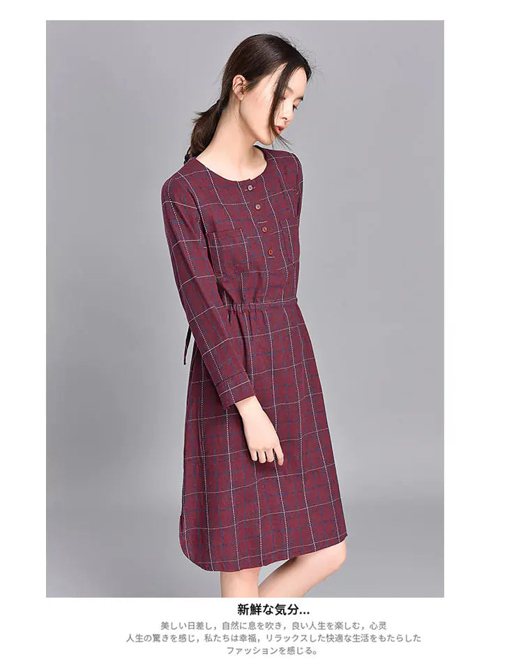 2020 Spring Fashionable Solid Color Plaid Dress