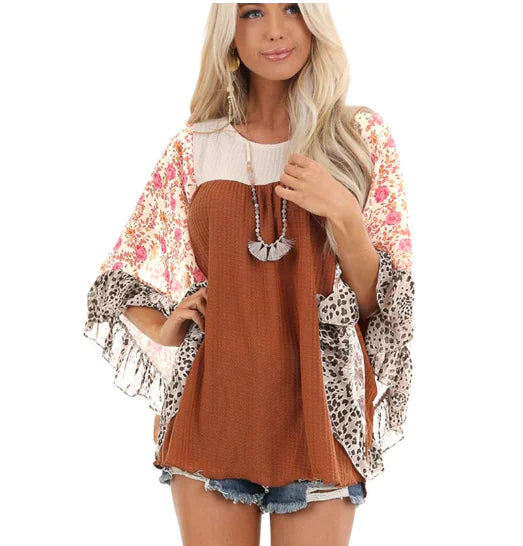 Autumn Winter Batwing Sleeve Knit Shirt for Women