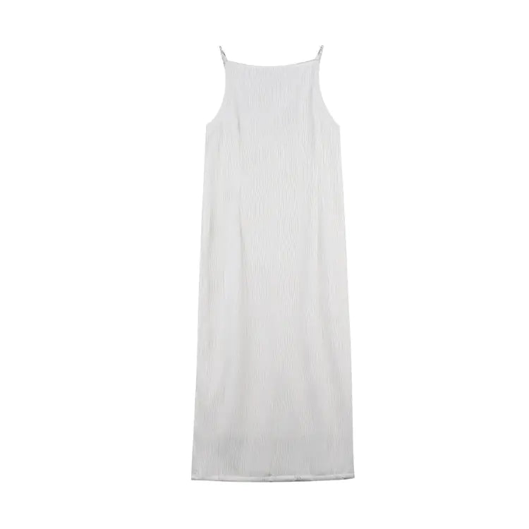 Metal Buckle Shoulder Strap Cut-Out Fitting Dress