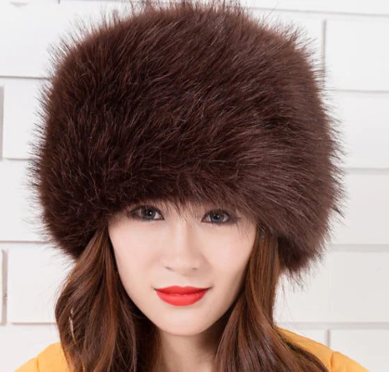 Faux Fur Fox Hat, Winter Hat, Snow Cap