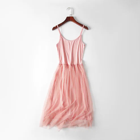 Summer Women’s Lace Layered Maxi Dress with Camisole