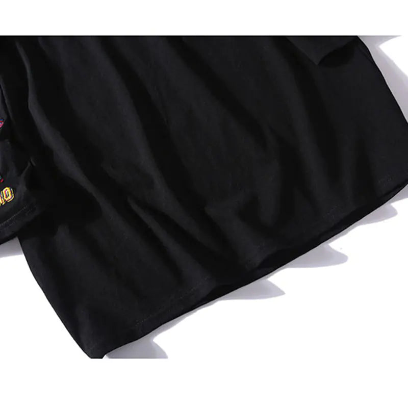 Spring Men's Student T-Shirt with Embroidery (Couples)