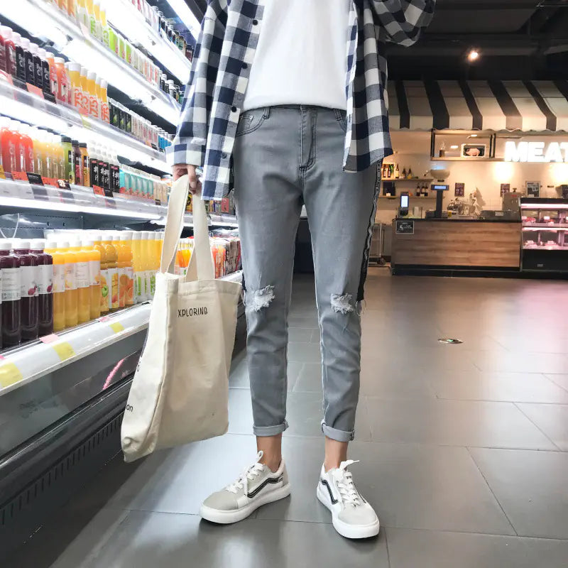 Versatile Korean Style Cropped Jeans