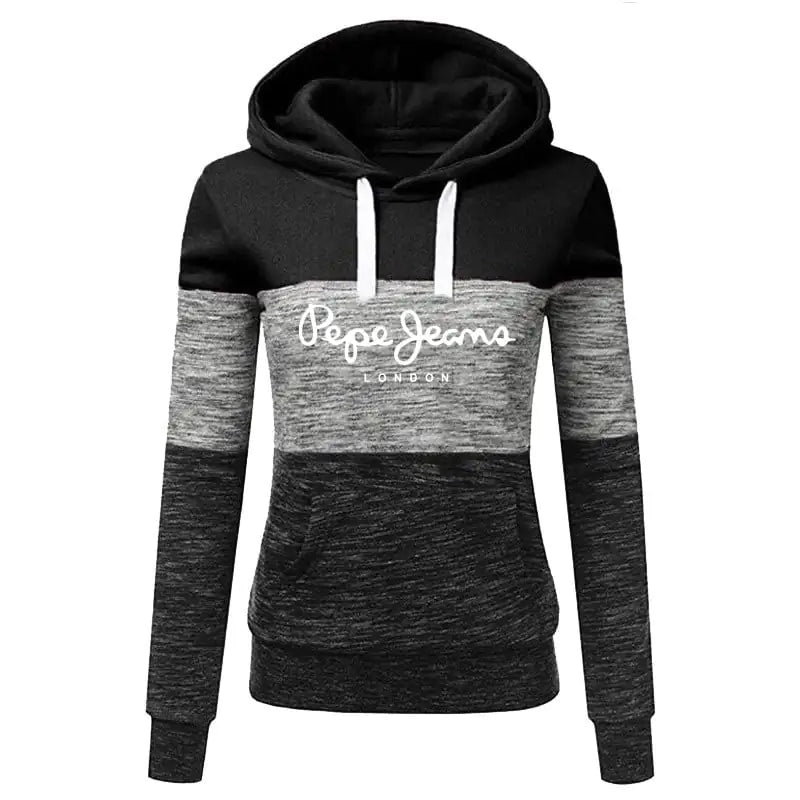 Stitched Print Women's Hoodie Sweater