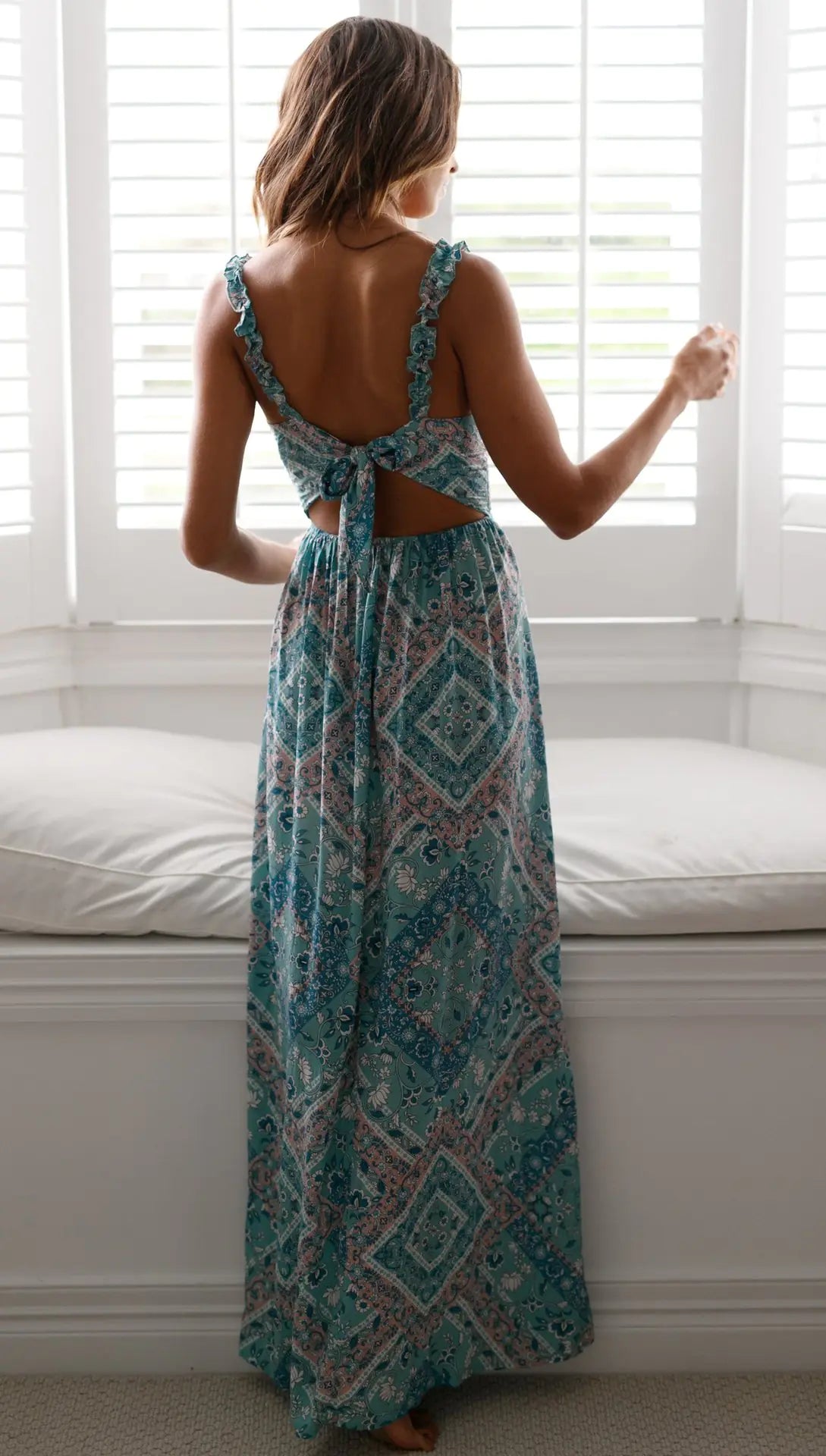 Floral Print Tie-Waist Cami Dress