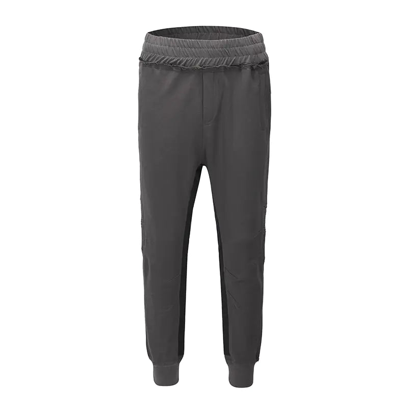 Low-Crotch Tapered Cotton Casual Sweatpants