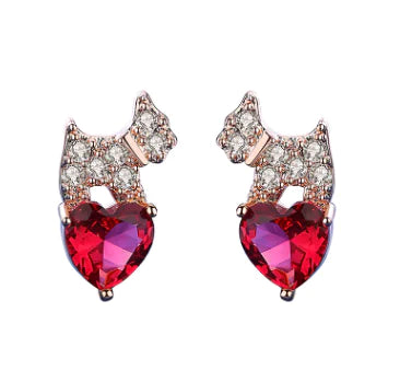 2020 Trendy Full Rhinestone Dog Earrings
