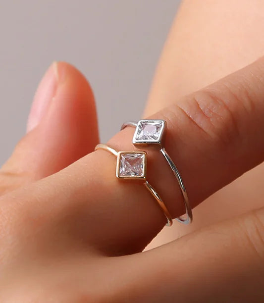 Fashionable Eco-Friendly Alloy Plated Triangle Ring Set