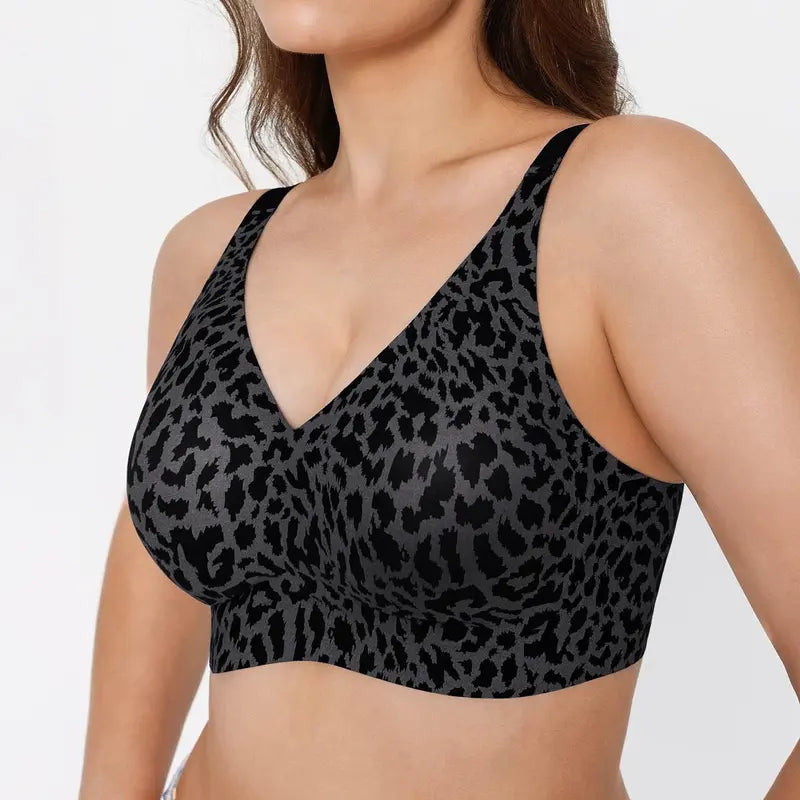 Popilush Wireless Jelly Bra Seamless Push Up Everyday Comfort T-Shirt Bra
