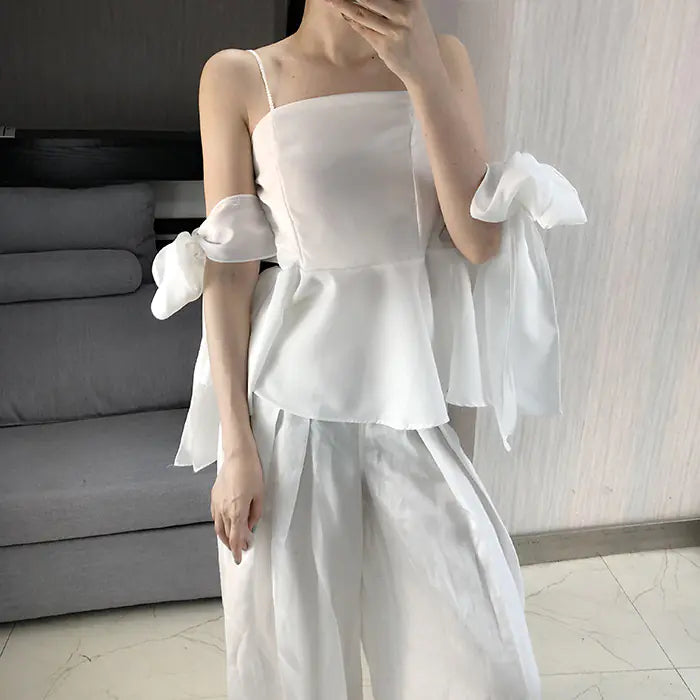 Off-Shoulder Chiffon Blouse for Women