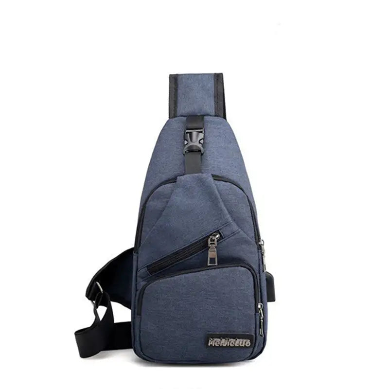 Trendy USB Men's Chest Bag and Casual Shoulder Backpack
