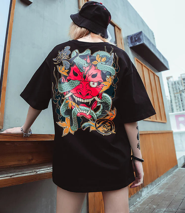 Japanese Original Streetwear Loose Print T-shirt