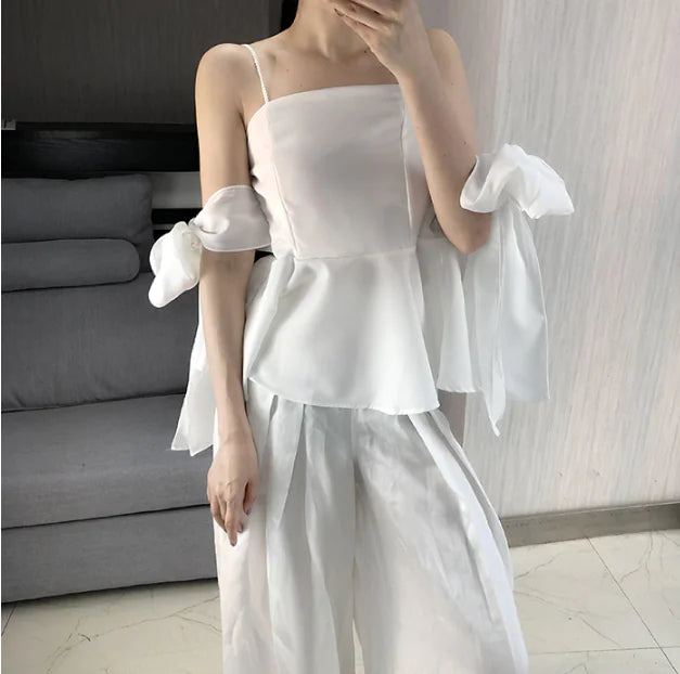 Off-Shoulder Chiffon Blouse for Women