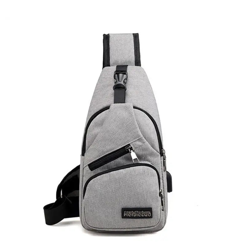 Trendy USB Men's Chest Bag and Casual Shoulder Backpack