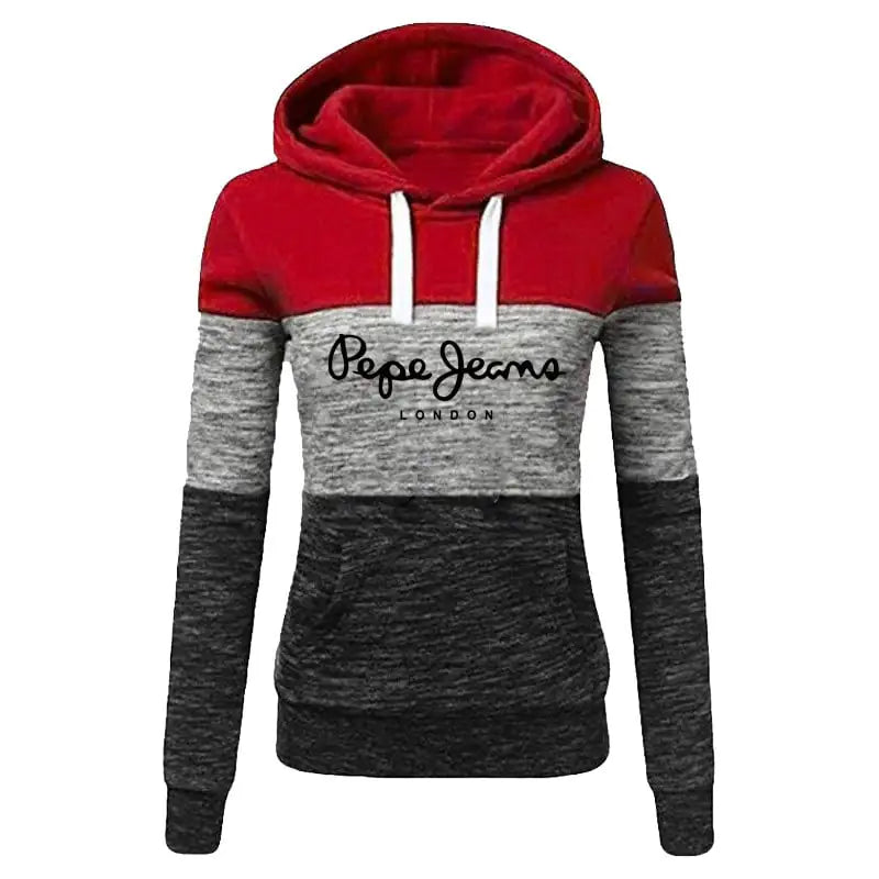 Stitched Print Women's Hoodie Sweater