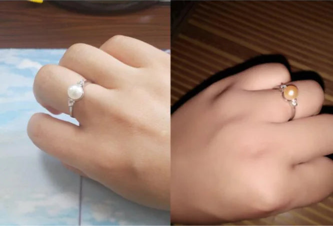 Natural Freshwater Pearl Ring with Stylish Design