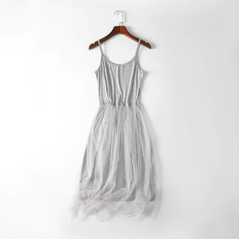 Summer Women’s Lace Layered Maxi Dress with Camisole