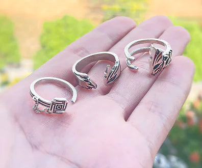 Versatile S925 Silver Opening Impression Ring for Couples