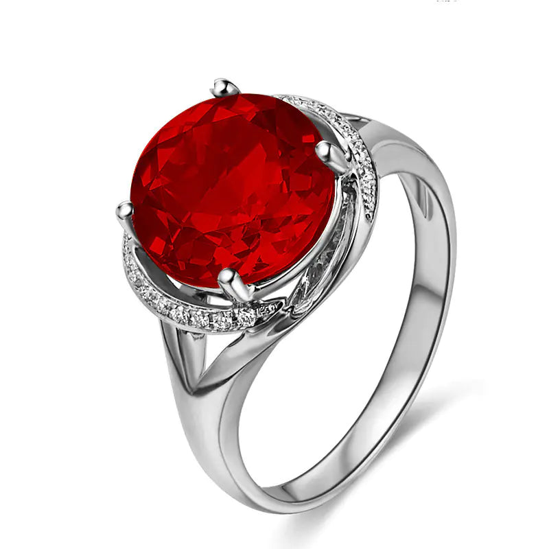 18K Rose Gold Plated Blue Topaz Ring
