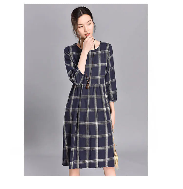 2020 Spring Fashionable Solid Color Plaid Dress