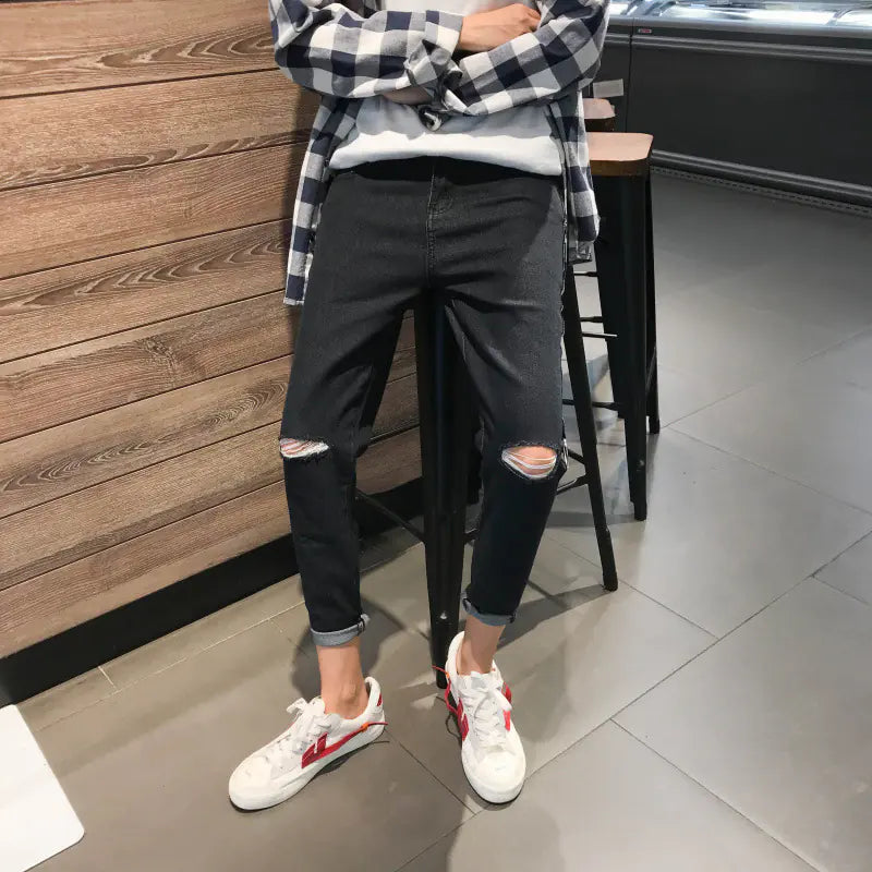 Versatile Korean Style Cropped Jeans