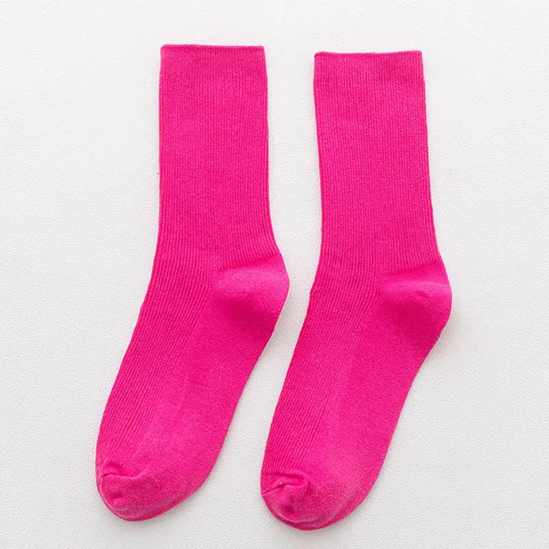 Rainbow Color Mid-calf Cotton Socks