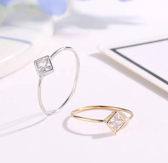 Fashionable Eco-Friendly Alloy Plated Triangle Ring Set