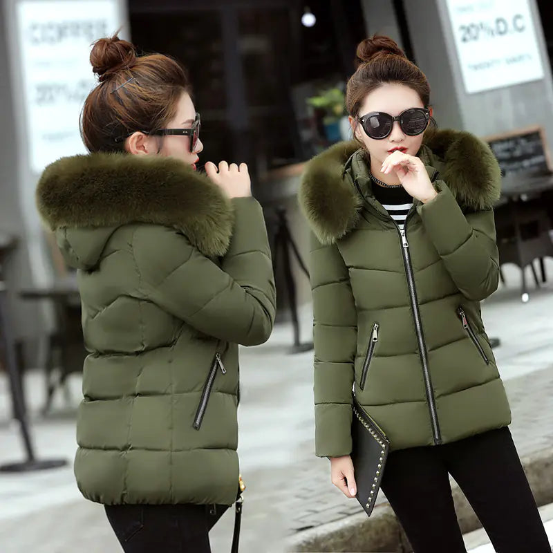2019 Women's Detachable Hooded Warm Cotton Jacket