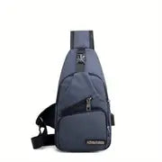Trendy USB Men's Chest Bag and Casual Shoulder Backpack