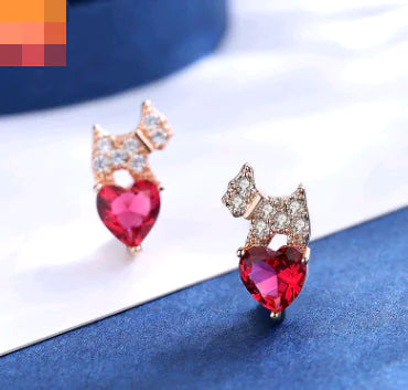 2020 Trendy Full Rhinestone Dog Earrings