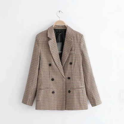Plaid Blazer for Women - Versatile Work and Casual Wear